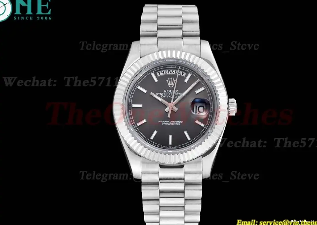 Daydate 40MM GDF Stk SS Grey MY8215 SS 0428